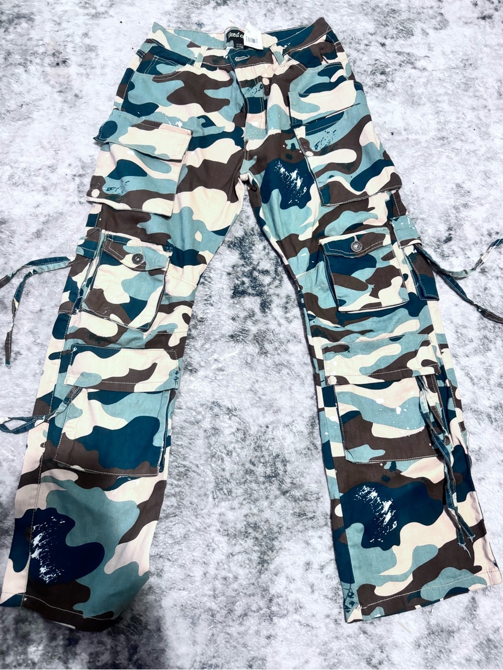 Women’s Blue Camouflage Cargo Pants